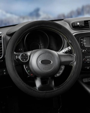 Оплетка руля (M) 37-39см с подогревом 12V замша черная AIRLINE ADWO006 AIRLINE