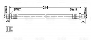 Шланг тормозной передний L=370 мм BF4814 TRIALLI