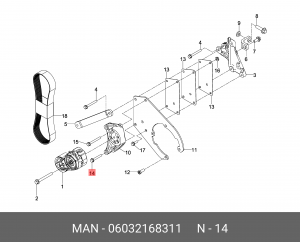 Болт M8X55X1.25 06032168311 MAN