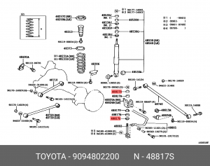 шайба стойки стабилизатора!\ Toyota Land Cruiser 200 4.5-4.7 V8 08> 90948-02200 TOYOTA