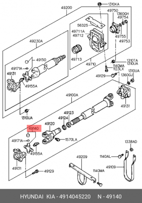 Крестовина 30x85, стопорные кольца в комплекте 4914045220 HYUNDAI KIA
