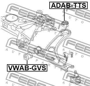 Сайлентблок рычага задний SKODA OCTAVIA (5E), KODIAQ, KAROQ, YETI ADAB-TTS ADAB-TTS FEBEST