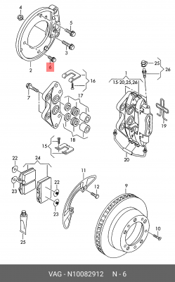 Болт VW Golf,Jetta,Passat,Touareg AUDI A4,A6,A8 OE N 100 829 12 VAG
