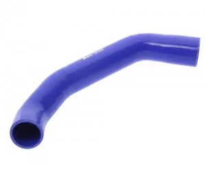 Патрубок МАЗ-5440А9,6430А9 радиатора верхний (L=525мм,d=49) синий силикон MEGAPO 13016195 MEGA POWER