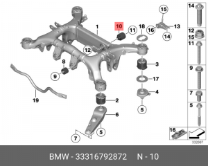 cайлентблок редуктора заднего! задний\ BMW F01/F10/F12 all 33 31 6 792 872 BMW