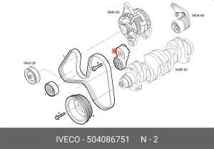 натяжитель ремня в сборе!\Omn FIAT DUCATO 2002>/Iveco Daily 504086751 IVECO