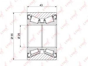 Подшипник ступицы задний (43x25x55) подходит для RENAULT Logan I-II 1.2-1.6 04 / WB-1298 LYNXAUTO