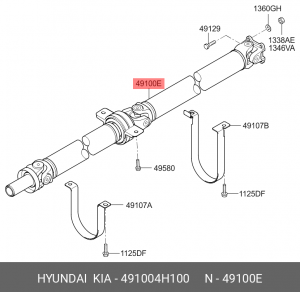Вал карданный HYUNDAI Starex H-1 (07-) в сборе OE 491004H100 HYUNDAI KIA