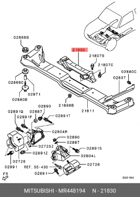 подушка кпп!\ Mitsubishi Pajero MR448194 MITSUBISHI
