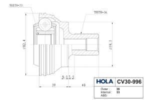 ШРУС наружный CV30-996 HOLA