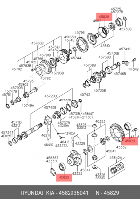 подшипник дифференциала!\ Hyundai Accent 95>/Elantra 96> 4582936041 HYUNDAI