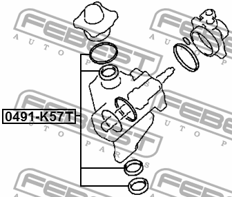 Ремкомплект рул рейки MITSUBISHI PAJERO II V14W-V55W 1991-2004 0491-K57T 0491-K57T FEBEST