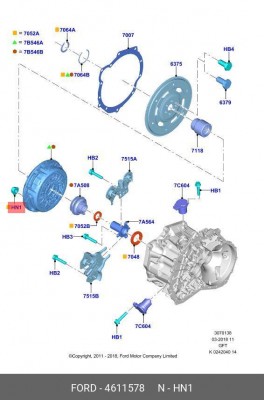 Гайка FORD OE 4 611 578 FORD