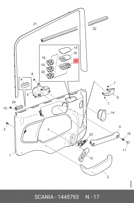 блок управления зеркалами (дверной)! Scania SCANIA 1445793 SCANIA