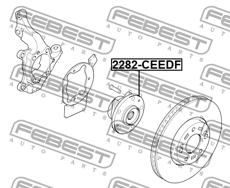 Ступица передняя KIA CEED 2012-2015 2282-CEEDF 2282-CEEDF FEBEST
