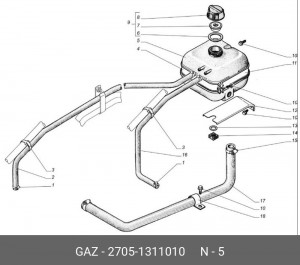Бачок расширительный для а/м ГАЗель (рестайлинг) 27051311010 GAZ GAZ