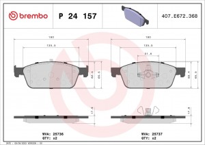 Колодки тормозные P24157 P24157 BREMBO