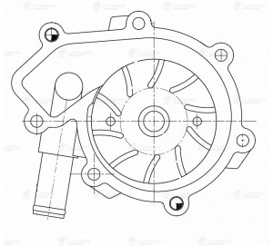 Насос водяной для а/м SsangYong Kyron/Actyon/Rexton 2.0Xdi/2.7Xdi EURO 4  LWP175 LWP 1751 LUZAR