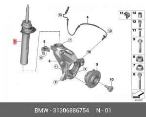 АМОРТИЗАЦИОННАЯ СТОЙКА 31306886754 31 30 6 886 754 BMW