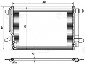 Радиатор кондиц. для а/м VW Jetta 11- выпуск с 2015г. LRAC1803 LRAC 1803 LUZAR