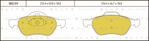 Колодки тормозные дисковые передние RENAULT Megane 04- BB0284 BB0284 BLITZ