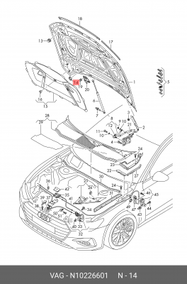 AUDI A4/SEAT ALHAMBRA/SKODA FABIA/VW CADDY N 102 266 01 VAG