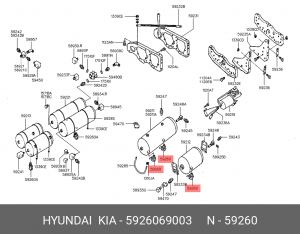 Кран HYUNDAI HD120,AeroCity баллона воздушного (ресивер) OE 5926069003 HYUNDAI KIA