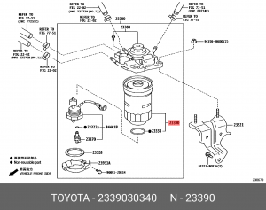 ФИЛЬТР ТОПЛИВНЫЙ 23390-30340 23390-30340 TOYOTA