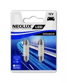 Лампа светодиодная 12V C5W SV8.5-8 36мм 6000K 25лм блистер (2шт.) LED Cold White NF6436CW-02B NEOLUX