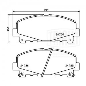Колодки торм. Honda Accord (08-) диск. перед. 152x65 (PF 4222) PF 4222 TRIALLI
