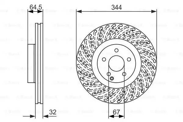 Диск тормозной MERCEDES E (W212) (09-) передний (1шт.) BOSCH 0 986 479 764 BOSCH