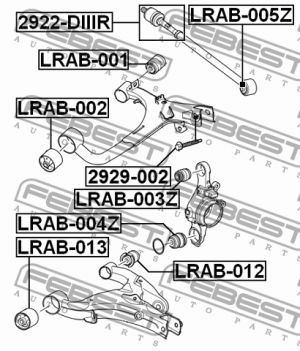 Сайлентблок LRAB-001 LRAB-001 FEBEST