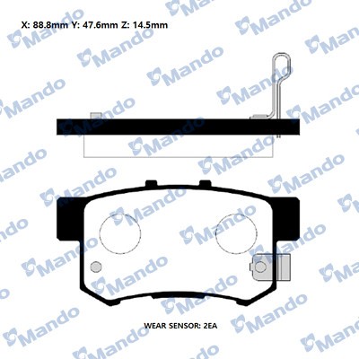 Колодки тормозные HONDA Accord,Civic,CR-V (91-) задние (4шт.) MANDO MPO04 MANDO