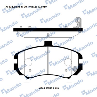 Колодки дисковые передние HYUNDAI ELANTRA 1.6-2.0 00- MPH36 MPH36 MANDO