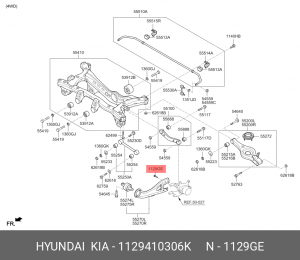 болт! M8\ Hyundai, Kia Sportage 10-15 1129410306K HYUNDAI