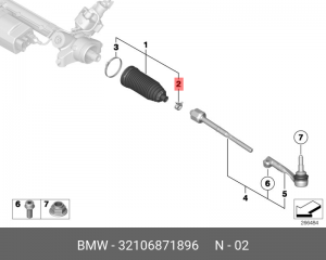 Хомут с зажимом ! \BMW 3' G20, G21, G28, X3 G01, G08, M F97, X4 G02, F98 32 10 6 871 896 BMW