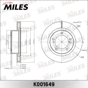 Диск тормозной TOYOTA LAND CRUISER J200/LEXUS LX570 08- передний вент.D340мм. (T K001649 MILES