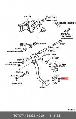 накладка педали тормоза и сцепления!\Toyota 31321-14020 TOYOTA