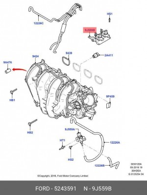 Клапан управления заслонками впускного коллектора MONDEO 2007- 5243591 5 243 591 FORD