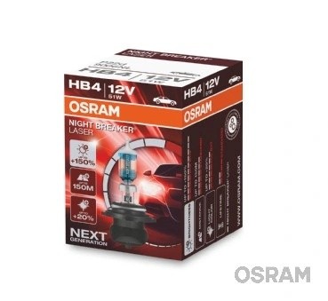 Лампа 12V HB4 51W P22d +150% 3950K Night Breaker Laser OSRAM 9006NL OSRAM
