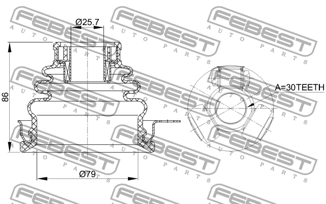 ШРУС внутр левый RENAULT LOGAN I/II 2411-LOGLH 2411-LOGLH FEBEST