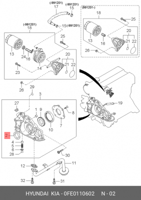 Сальник насоса масляного 0FE0110602 HYUNDAI KIA