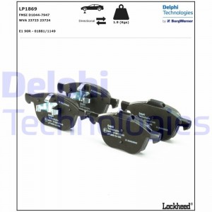Колодки передние FORD FOCUS II, MAZDA 3 (BK,BL) LP1869 LP1869 DELPHI