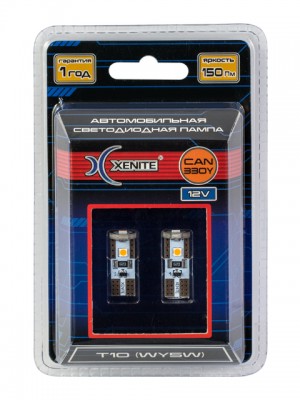 Лампа светодиодная 12V W5W T10W W2.1x9.5d бесцокольная блистер (2шт.) XENITE 1009627 XENITE
