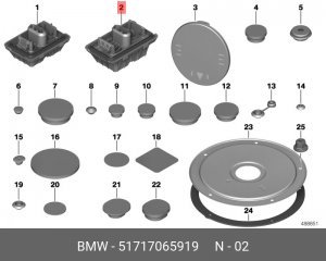 Заглушка BMW 5 (E60),X3 (F25) отверстия поддомкратного OE 51 71 7 065 919 BMW