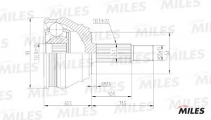 ШРУС наружный VW G1/G2/G3/PASSAT/POLO/SEAT TOLEDO 1.6-2.0 82-99 (GKN 301070) GA2 GA20516 MILES