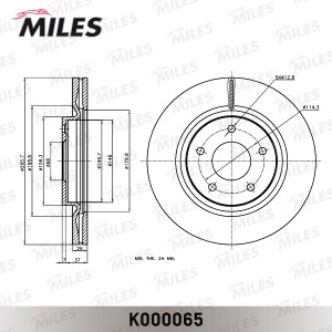 Диск тормозной передний NISSAN QASHQAI 07-/X-TRAIL 07-/RENAULT KOLEOS 08- (TRW D K000065 MILES