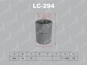 фильтр масляный!\ Nissan Primera/Sunny/Terrano/Patrol 2.0D-4.2TD 88> LC-294 LYNXAUTO