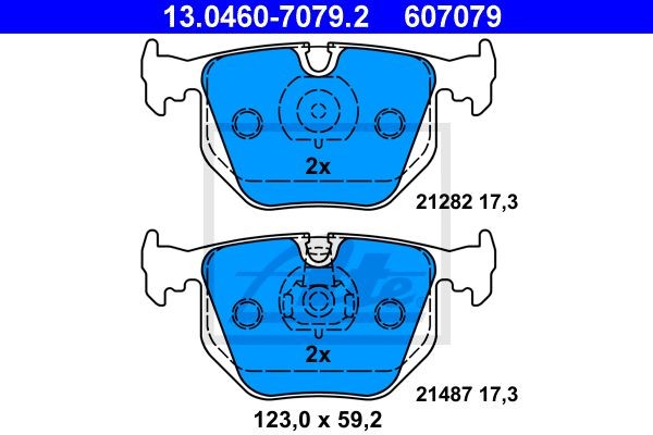 13.0460-7079.2 381 20=FDB857 !колодки дисковые з.\BMW E38 2.8/4.0/5.0/2.5STD/3.0 13.0460-7079.2 ATE