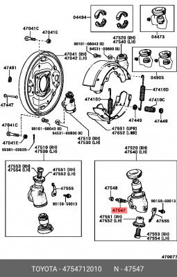 штуцер тормозного цилиндра!\ Toyota 47547-12010 TOYOTA